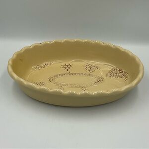 Gibson's Vintage Oval Casserole Dish with Embossed Fruit Pattern